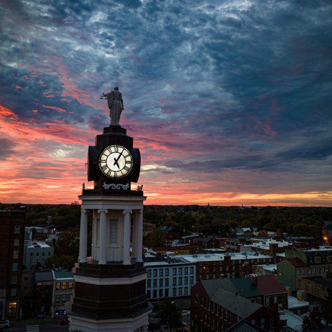 Courthouse at dusk